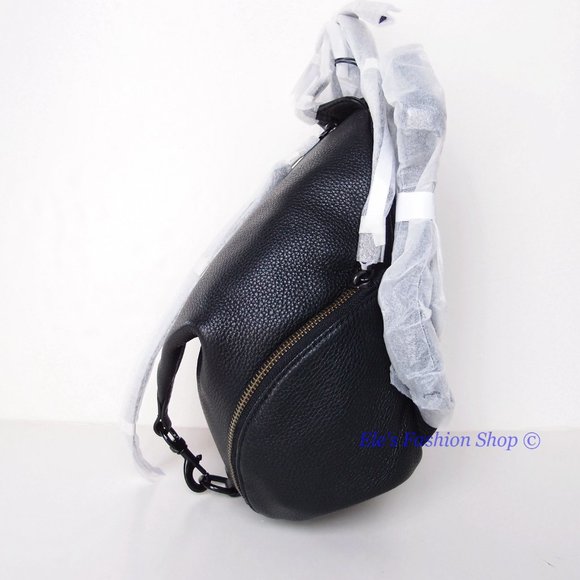 ❤️ NWT Rebecca Minkoff Julian Medium Leather Backpack BLACK BLACK AUTHENTIC main image 10